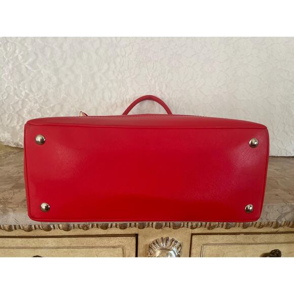 Coach Park Fired red Carryall Satchel F1582 Saffiano Leather - Picture 5 of 10